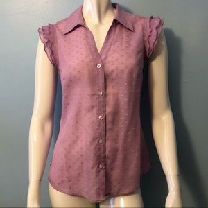 Lilly Pulitzer button up short sleeve ruffle top